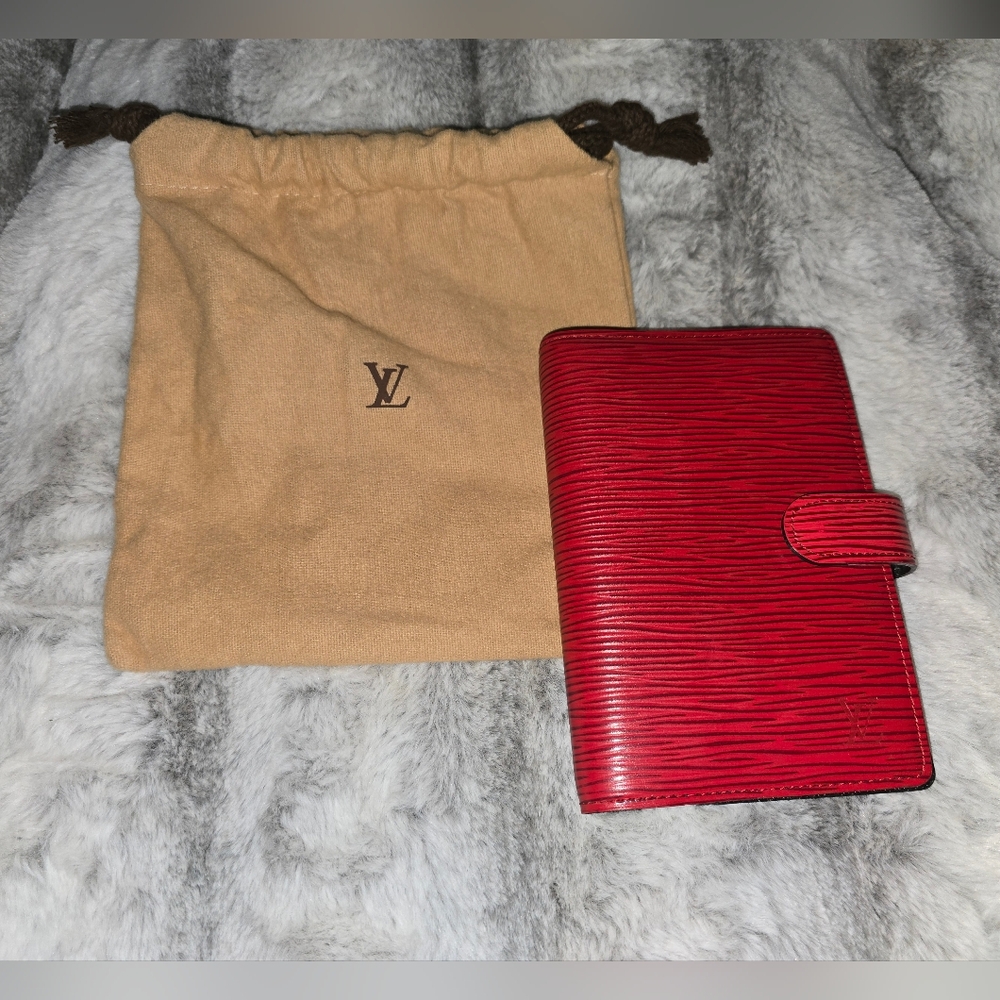 Louis Vuitton Red Epi 6 Ring Agenda Mini‎ Notebook Planner. EUC With Dust Bag